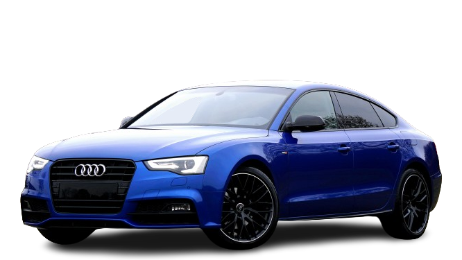 Modern blue car